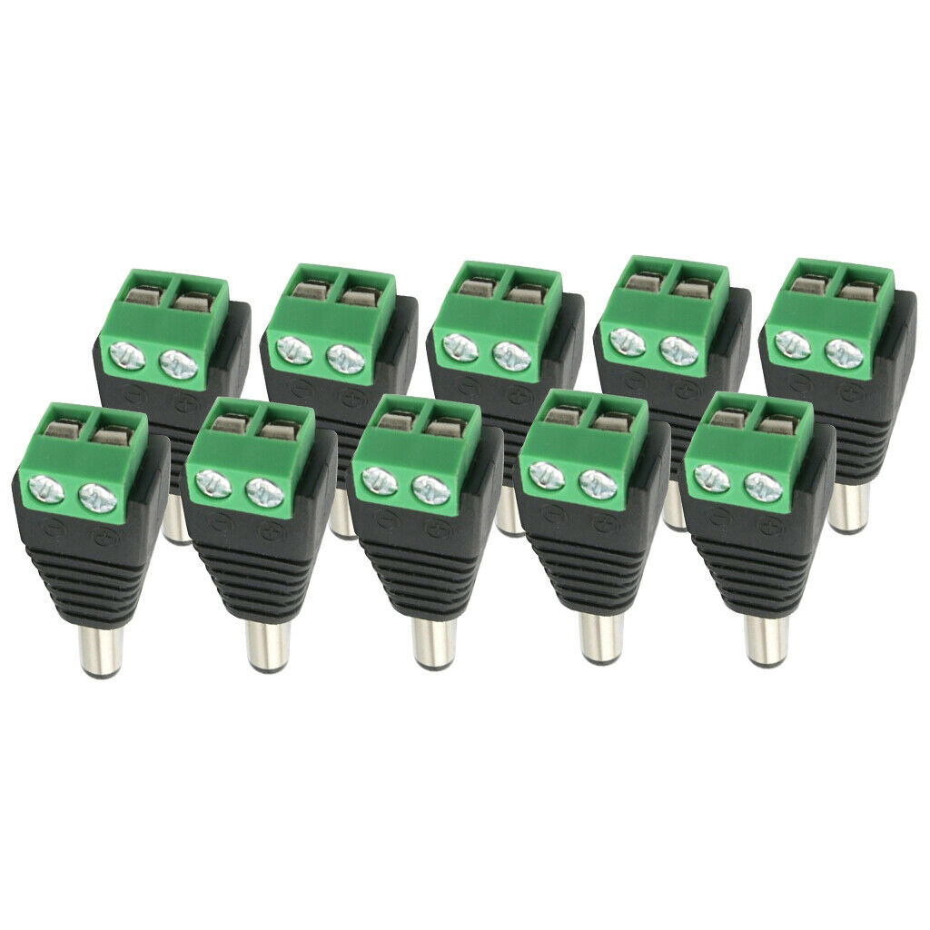10 Pieces 12V Male DC Power   Plug Adapter Connector for CCTV Camera
