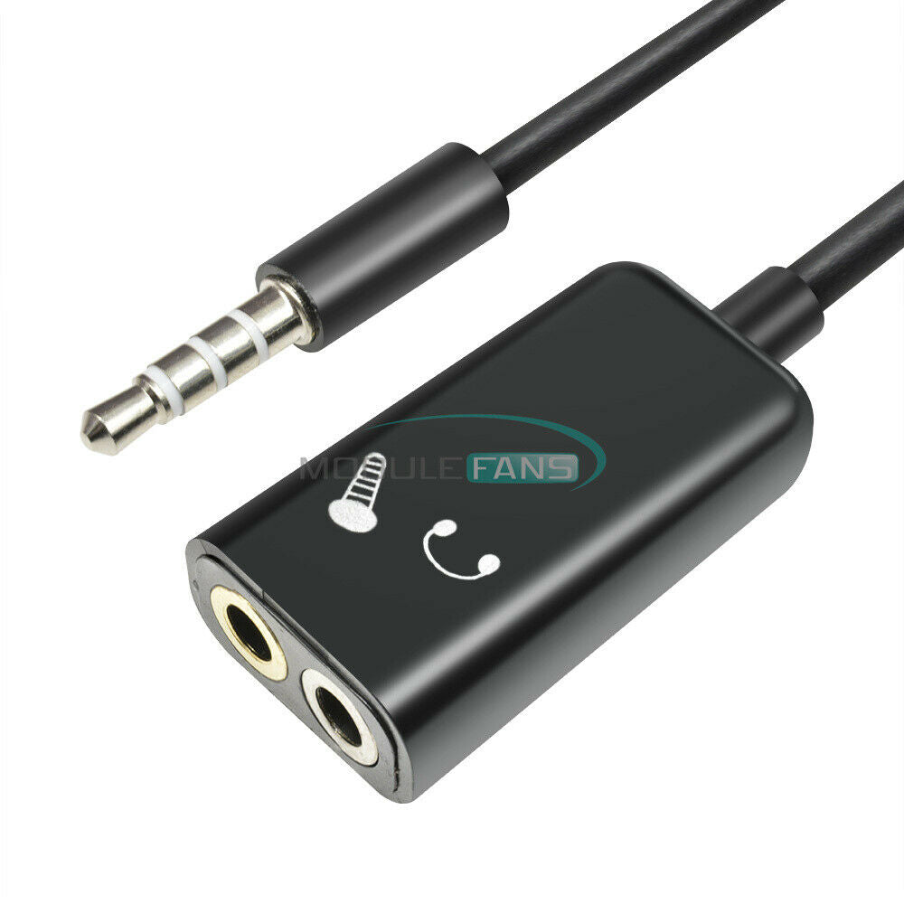 3.5mm Splitter Audio Stereo Male To 2 Female AUX Earphone Mic Adapter Connector