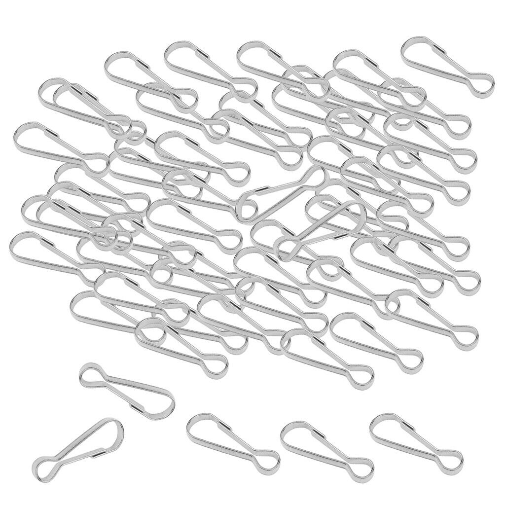 100pcs Stainless Steel Clasp Hanging Buckles Spring Snap Hook Clips 32mm