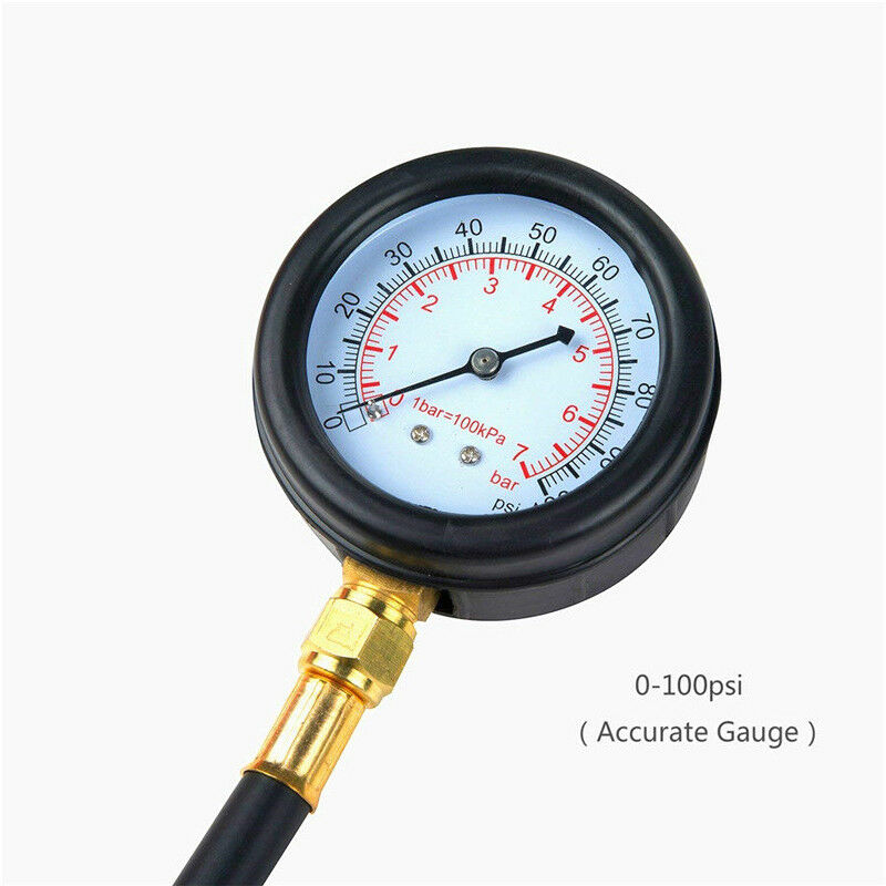 0-100PSI 0-7 bar Fuel Injection Pump Injector Tester Petrol Test Pressure Gauge