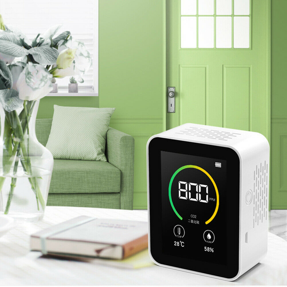 Indoor CO2 Detector NDIR Sensor Carbon Dioxide Temperature Humidity Meter @