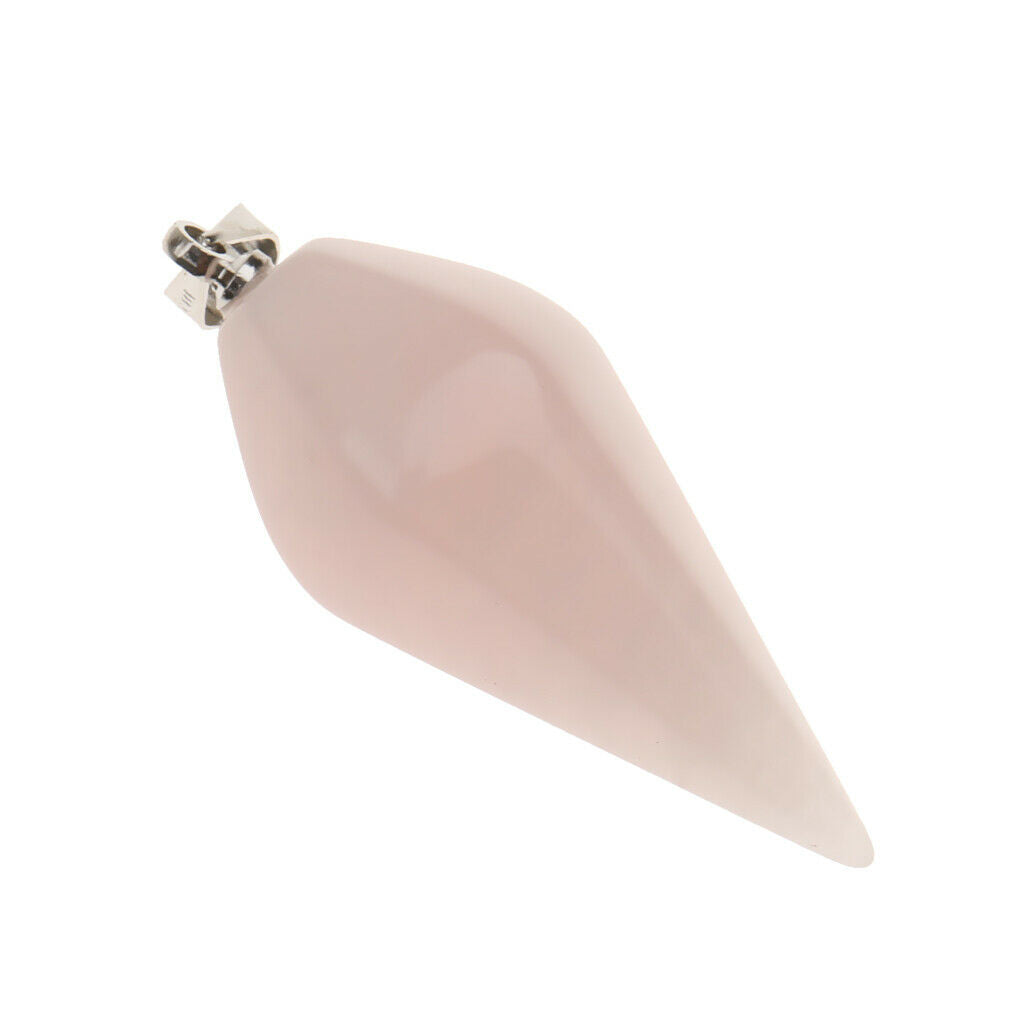 Natural Gemstones Hexagonal Pointed Pendant Pink Quartz