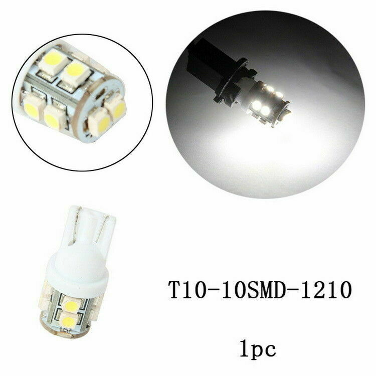 10PCS Bombilla T10 1210 10SMD White Car LED Light Lamp Bulbs - 194,168,2825, W5W