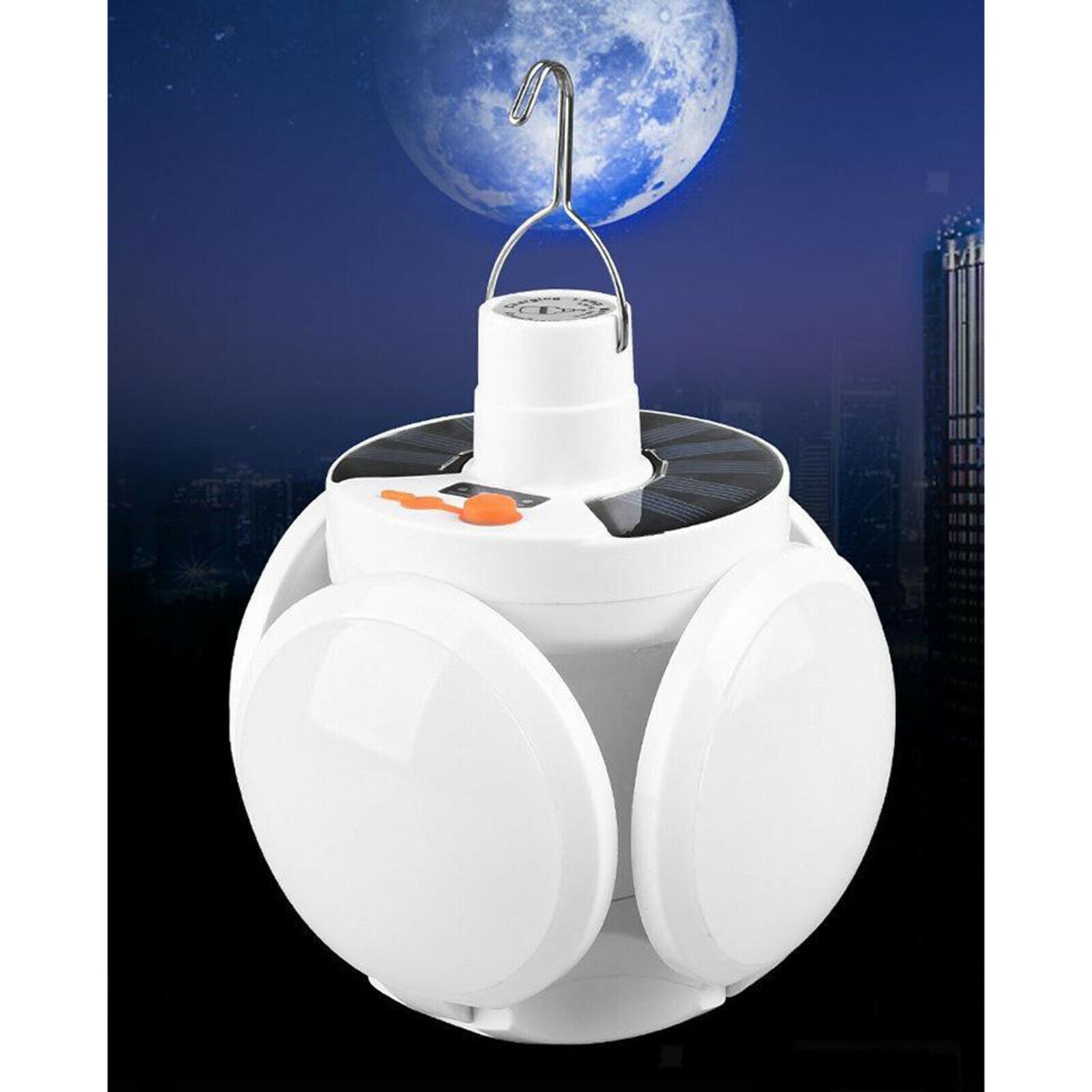 Solar Powered Light Bulb USB Charge Camping Light Foldable Lamp Free Hanging