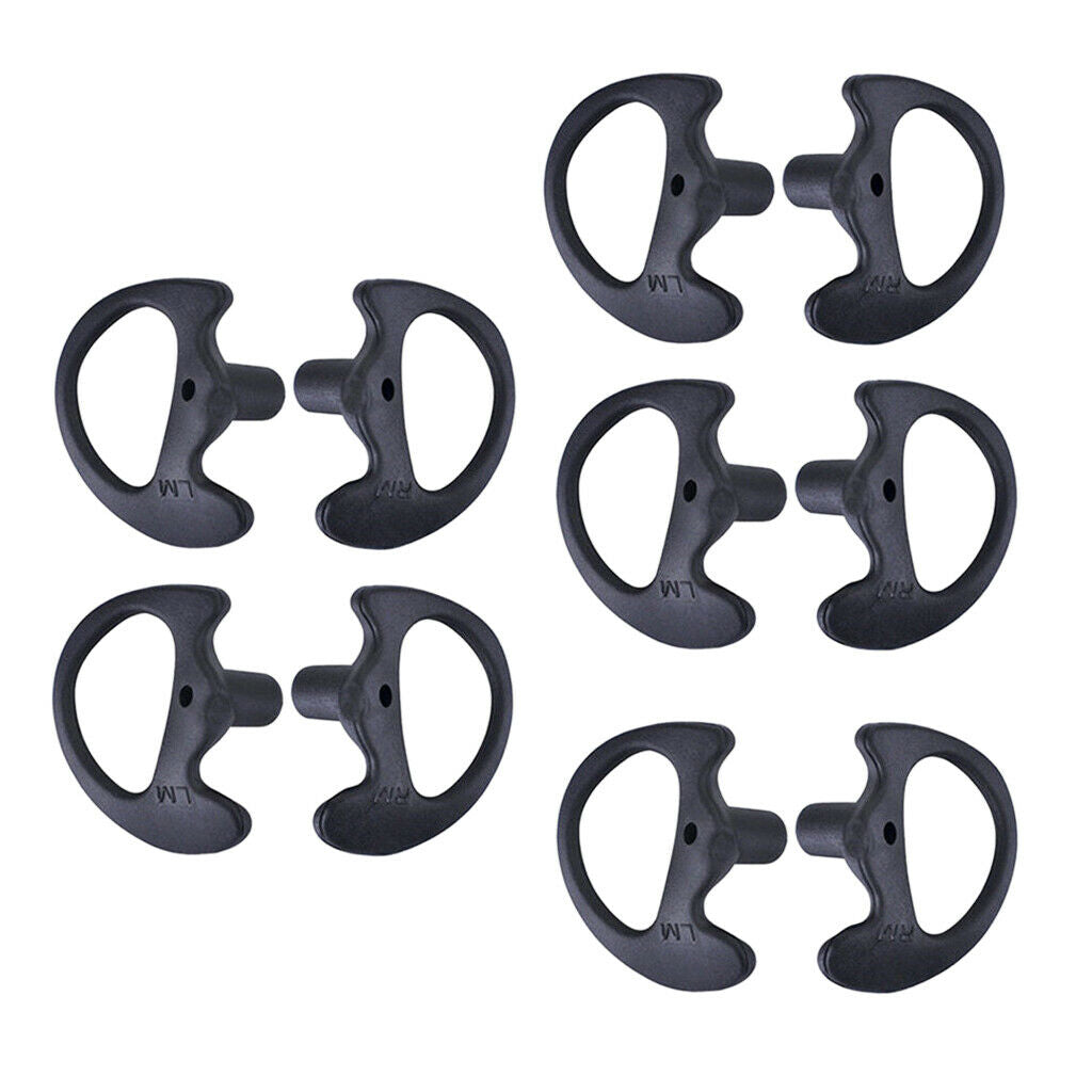 5Pair Replacement Earmold Earbuds Ear Plugs For Walkie Talkie Earphone Blk