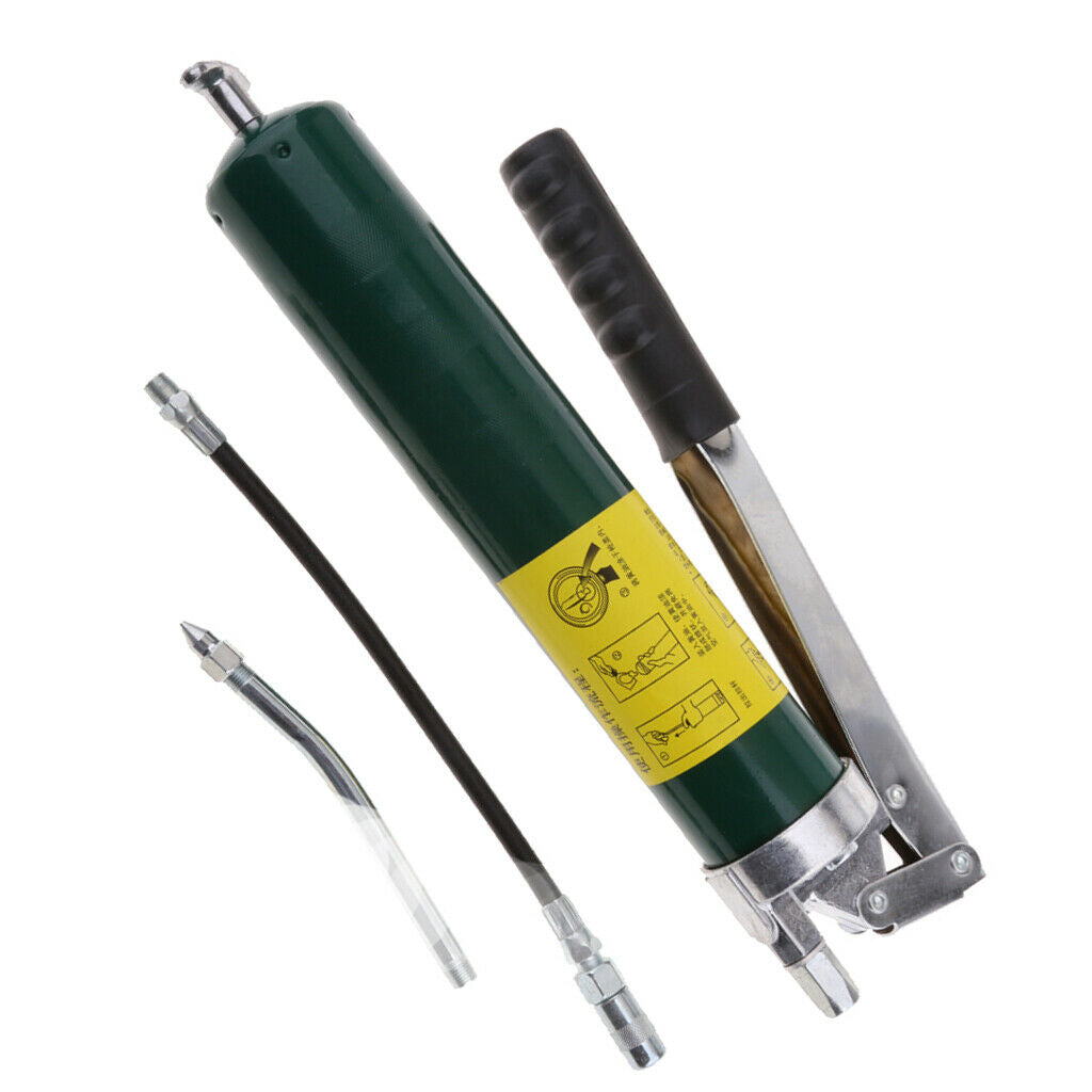 1000 PSI Heavy Duty Grease Gun Lever Action with Rigid and Flexible Hose