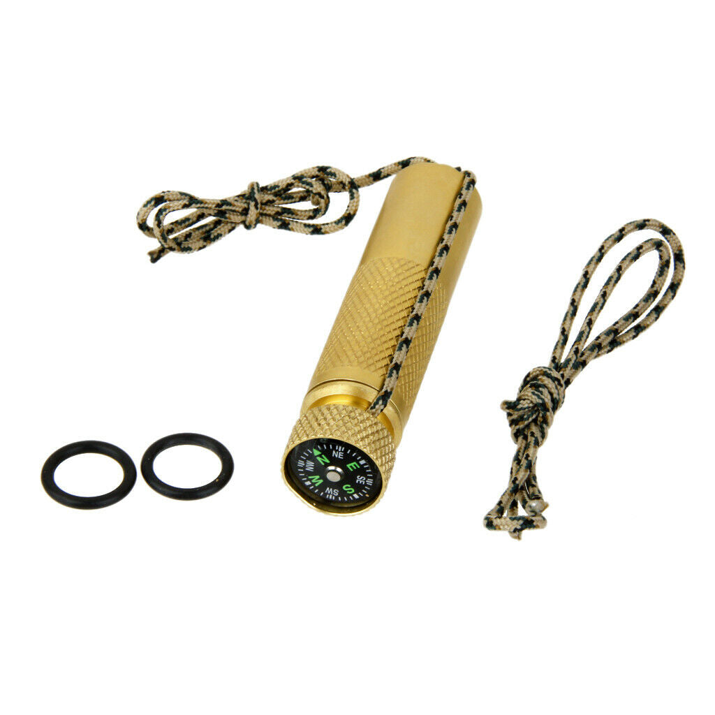 Portable Waterproof Brass Sealed Box Case Compass Outdoor Survival Camping