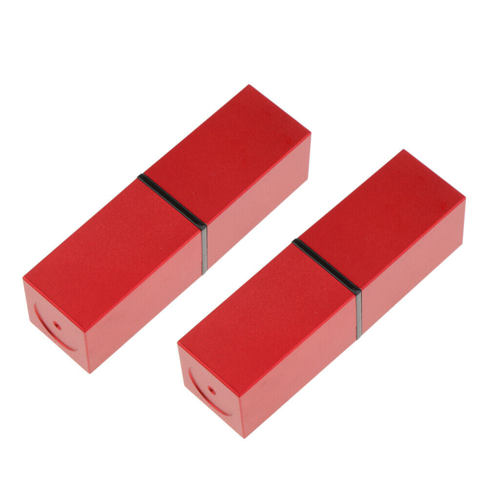 2Pcs Empty Lipstick Tube Lip Balm Container DIY Cosmetic Makeup Tools Red