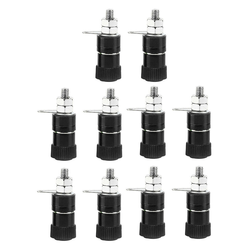 10pcs/pack 4mm Banana Sockets Speaker Binding Post Terminal Connector Black