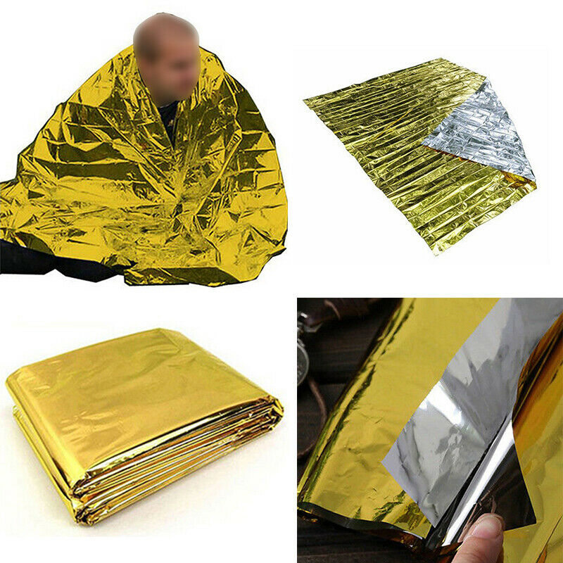 Waterproof Emergency Solar Blanket Safety Survival Insulating Mylar Thermal Heat
