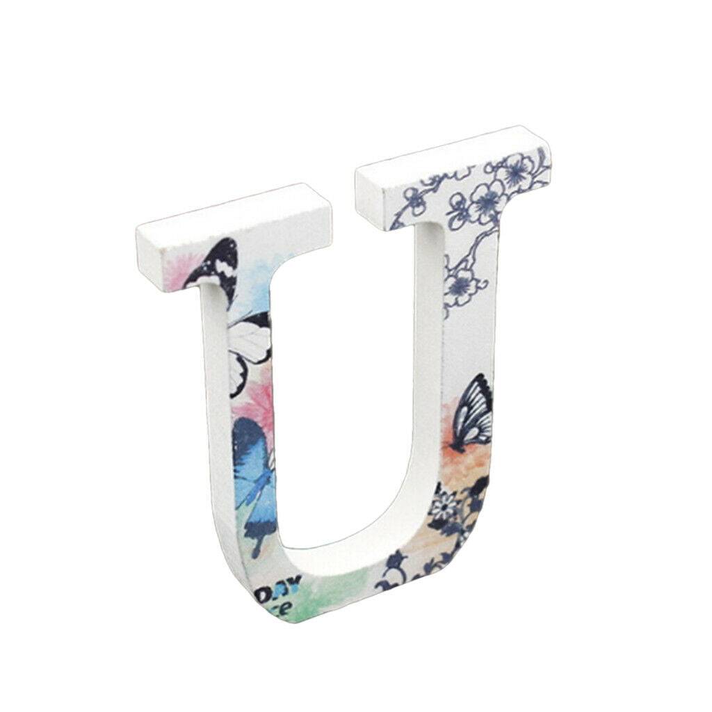 Wooden Alphabet Craft Letters Plaque Home Wedding Nursery Party Decoration U