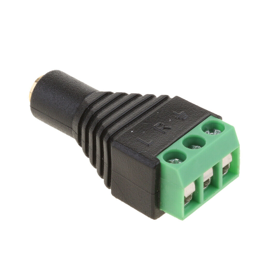 3.5mm 1/8" Stereo Audio Female To AV 3-Screw Terminal Female Connector