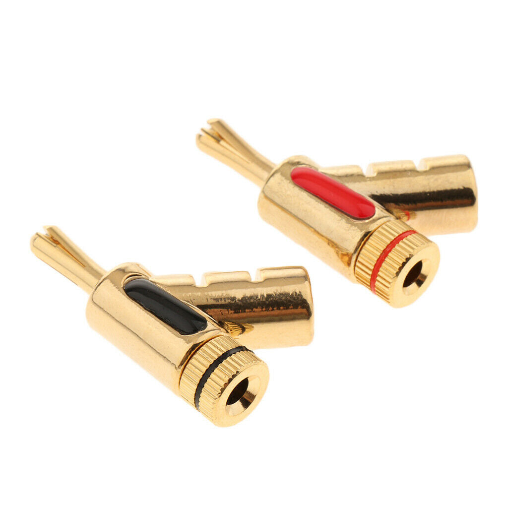 2pcs 4mm Pure Copper Banana Plug Speaker Cable AMP HiFi Terminal Connectors