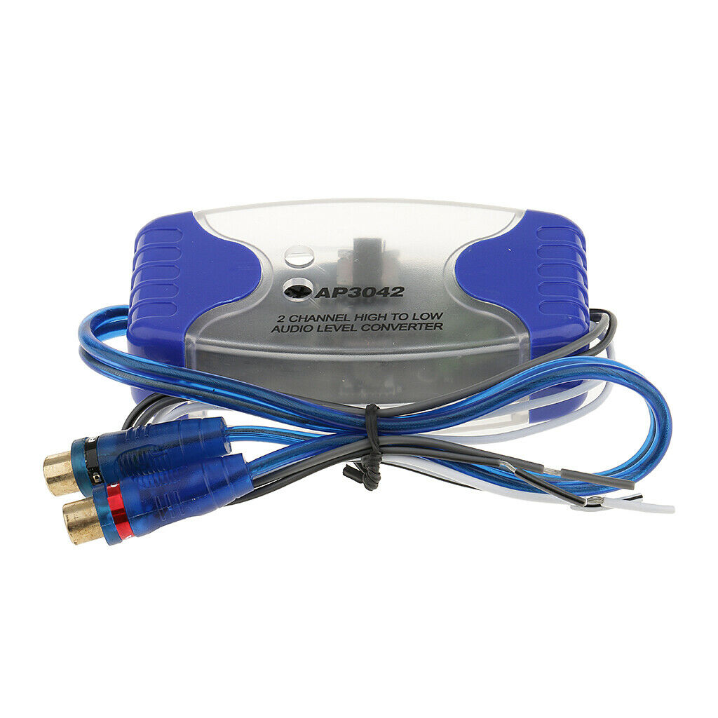 100W Car Truck Stereo Audio Speaker Wire to 2 RCA Hi/Lo Converter Adaptor