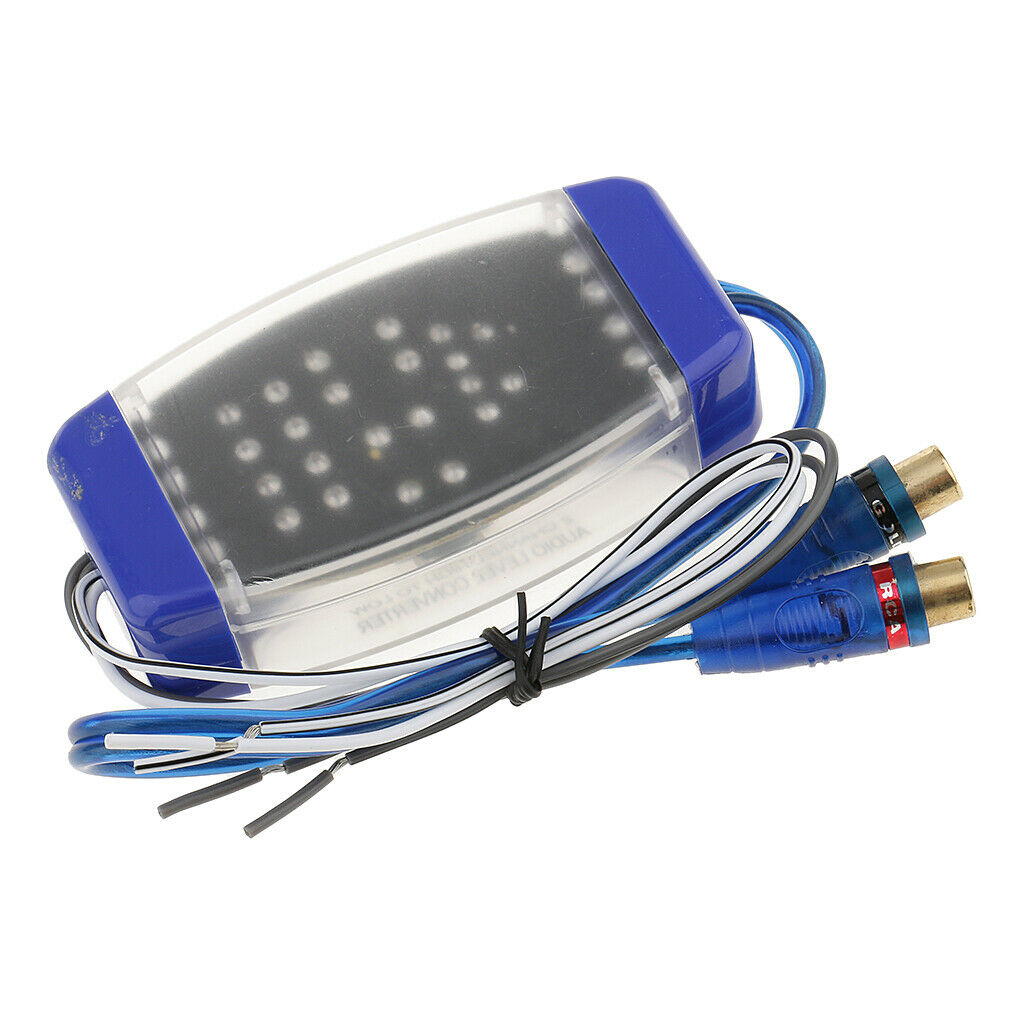 100W Car Truck Stereo Audio Speaker Wire to 2 RCA Hi/Lo Converter Adaptor