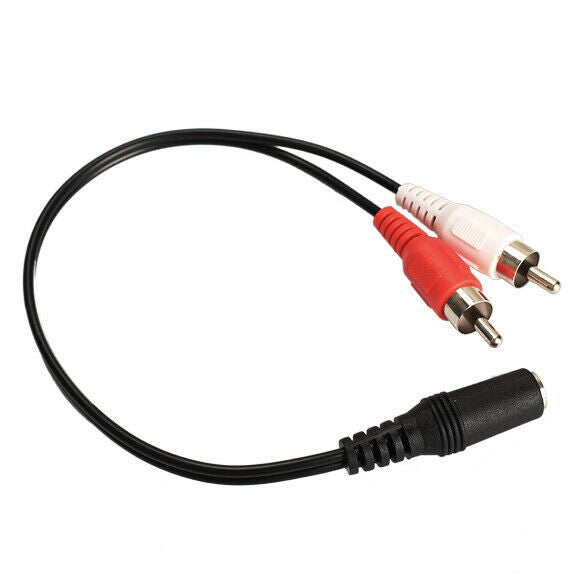 3.5mm Y Adapter Audio Cable Stereo Female Mini Jack to 2 RCA Male Adapter @