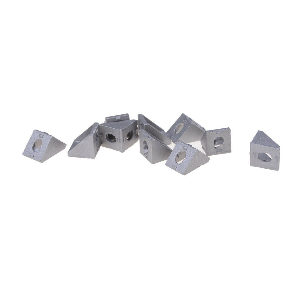10PCS 20x20mm Grey Aluminum L Shape Brace Corner Joint Right Angle BrackeY ku SJ