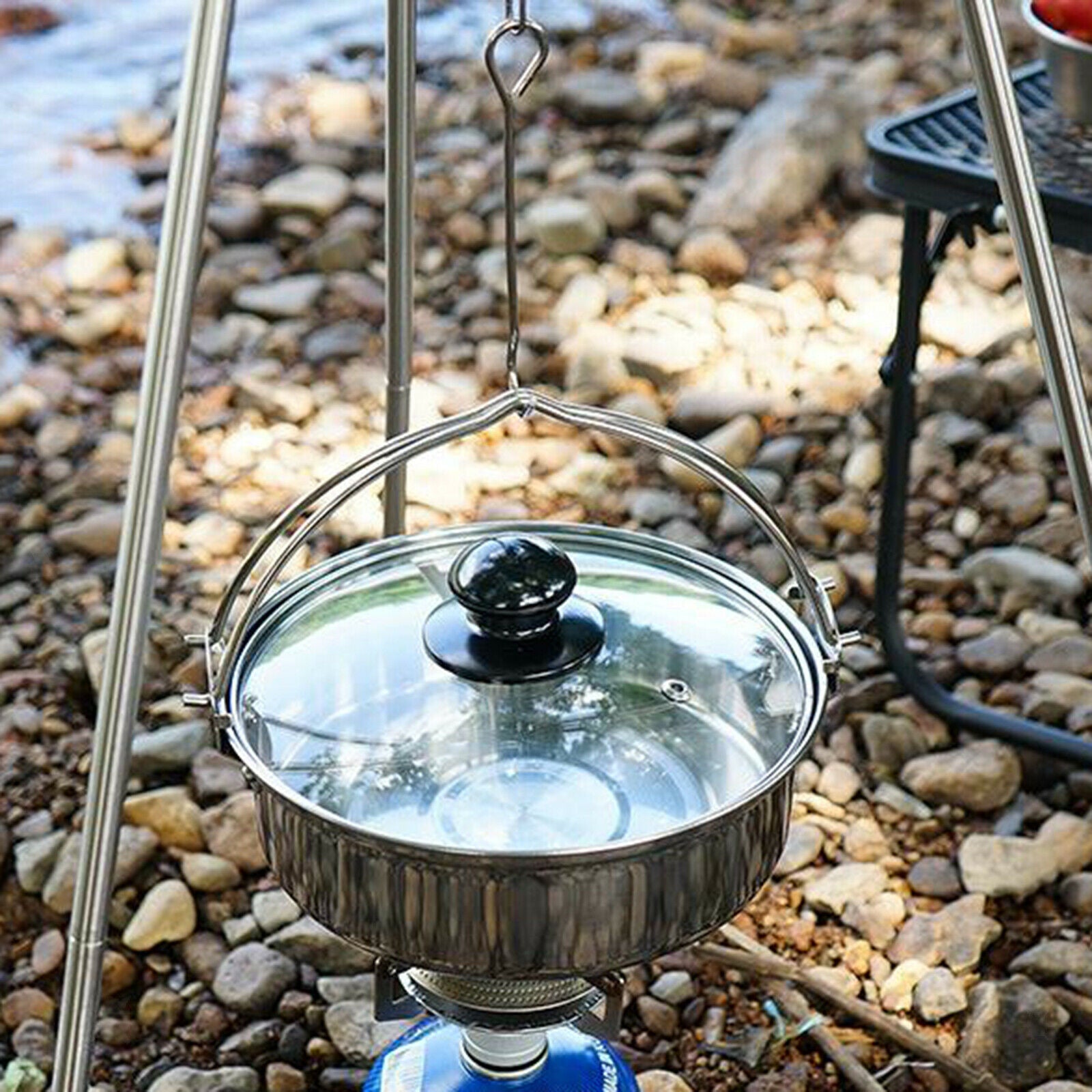 Stainless Steel Sauce Pan Stock Pot With Glass Lid Korean Noodle Pot Camping