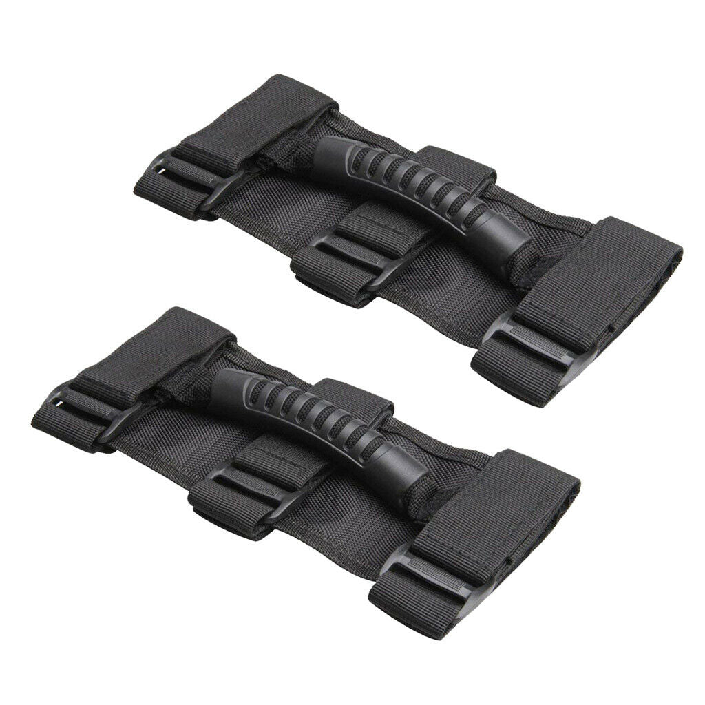 2x Roll Bar Grab Grip Handles Black for Jeep Wrangler YJ TJ JK JKU 1987-2018