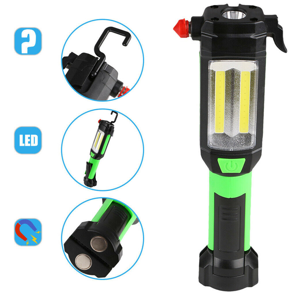 Magnetic Work Light COB LED Flashlight Rechargeable Zoomable Torch Lamp USB