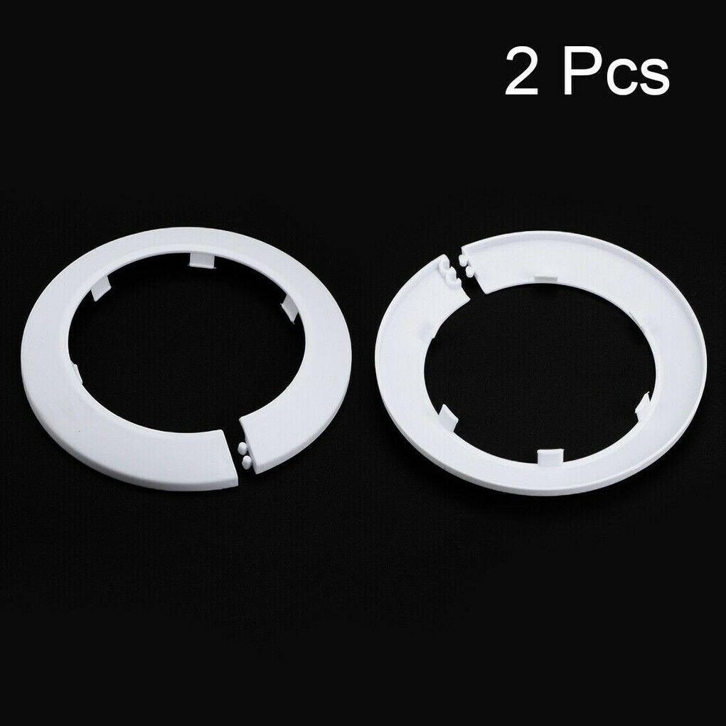 90-91mm Pipe Cover Decoration PP Radiator Escutcheon Water Pipe Cover White 2pc
