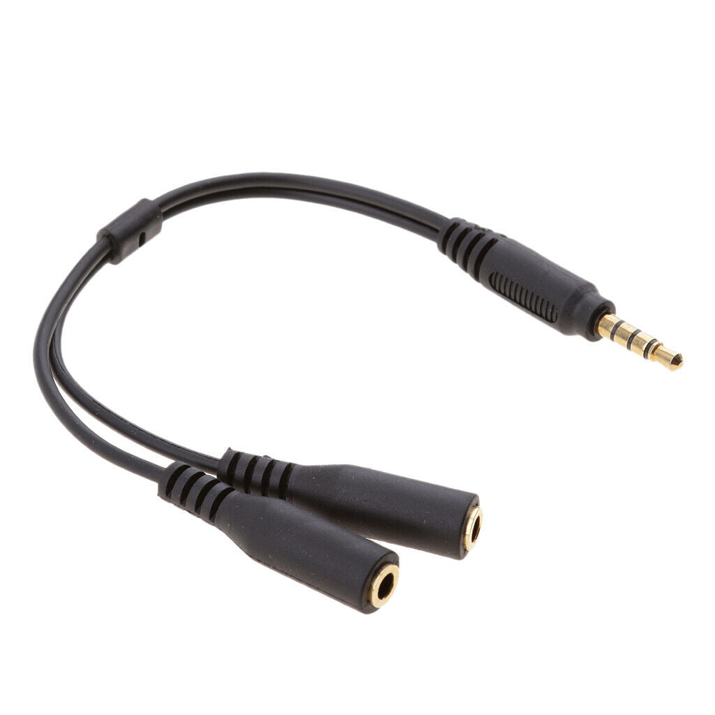3.5mm Stereo Audio 2 in 1 Adapter Cable Audio Male to Female for PC Headset