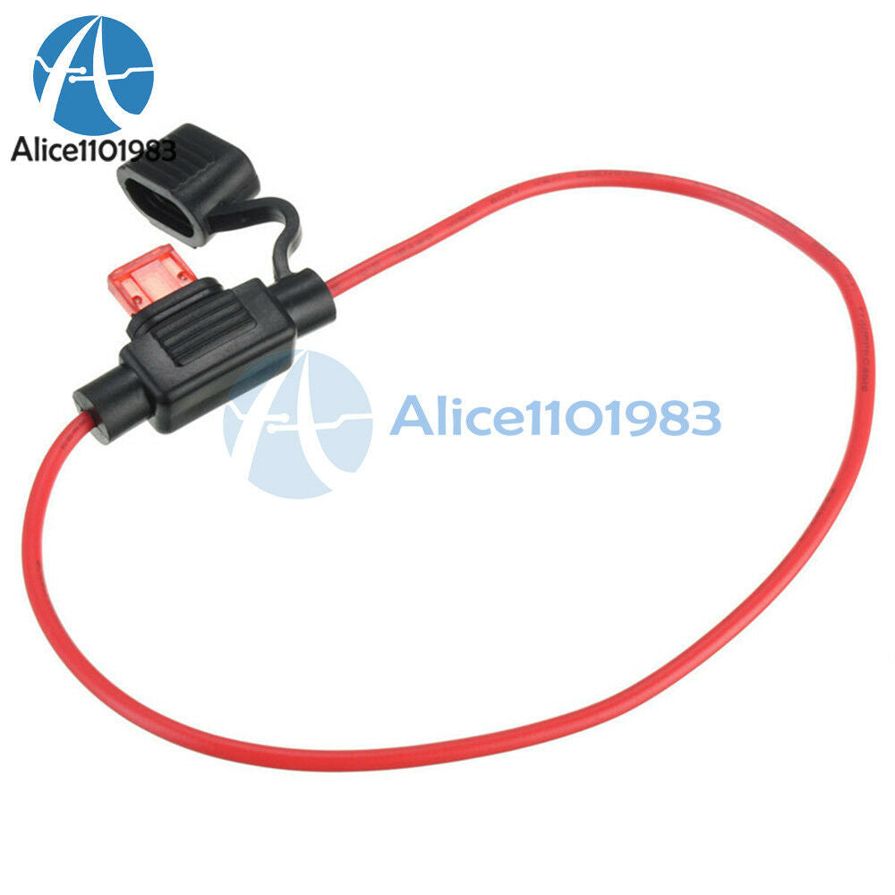 2PCS Waterproof Power Socket Mini Blade Type In Line Fuse Holders with 10A Fuse