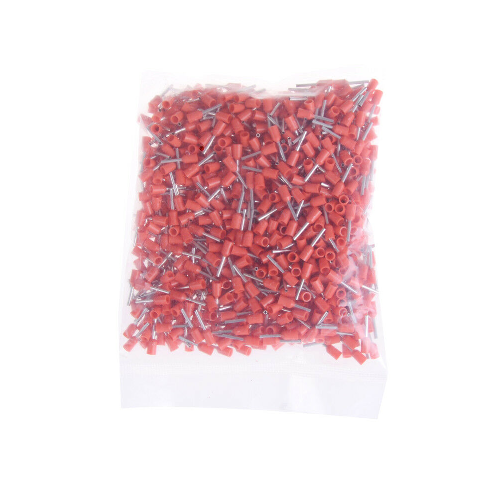 1000 Pcs AWG 22 Wire Copper Crimp Insulated Pin End Ferrules Terminal S;A!J WF