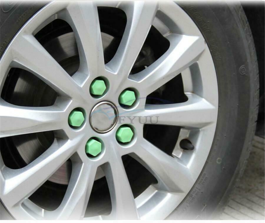 100 × Anti-rust Wearproof Blue/Green/Orange/ Red/Purple Auto Wheel Nut Covers