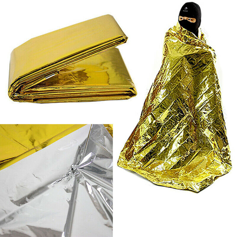 Waterproof Emergency Solar Blanket Safety Survival Insulating Mylar Thermal Heat