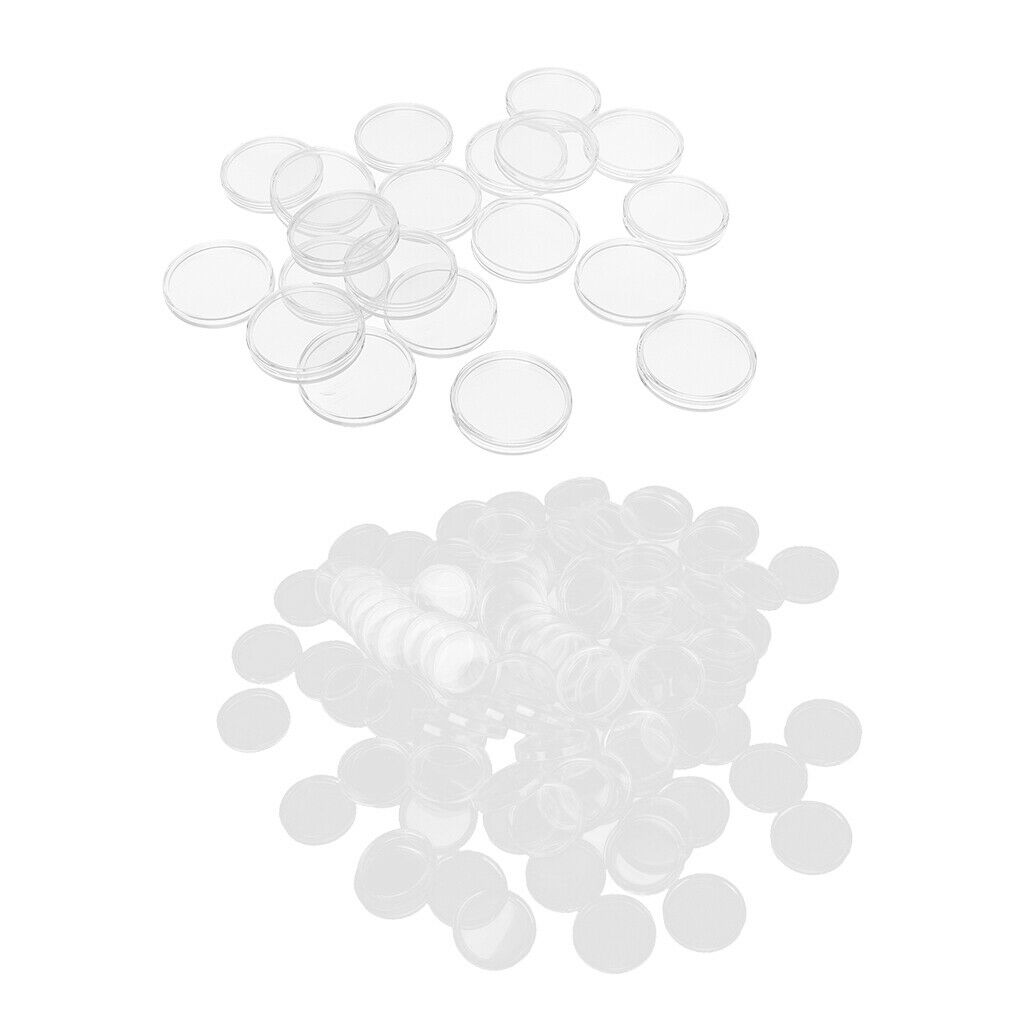 100+20 Pcs Protective Coin Holder Cases Boxes Clear Holder Case for Coin Holder