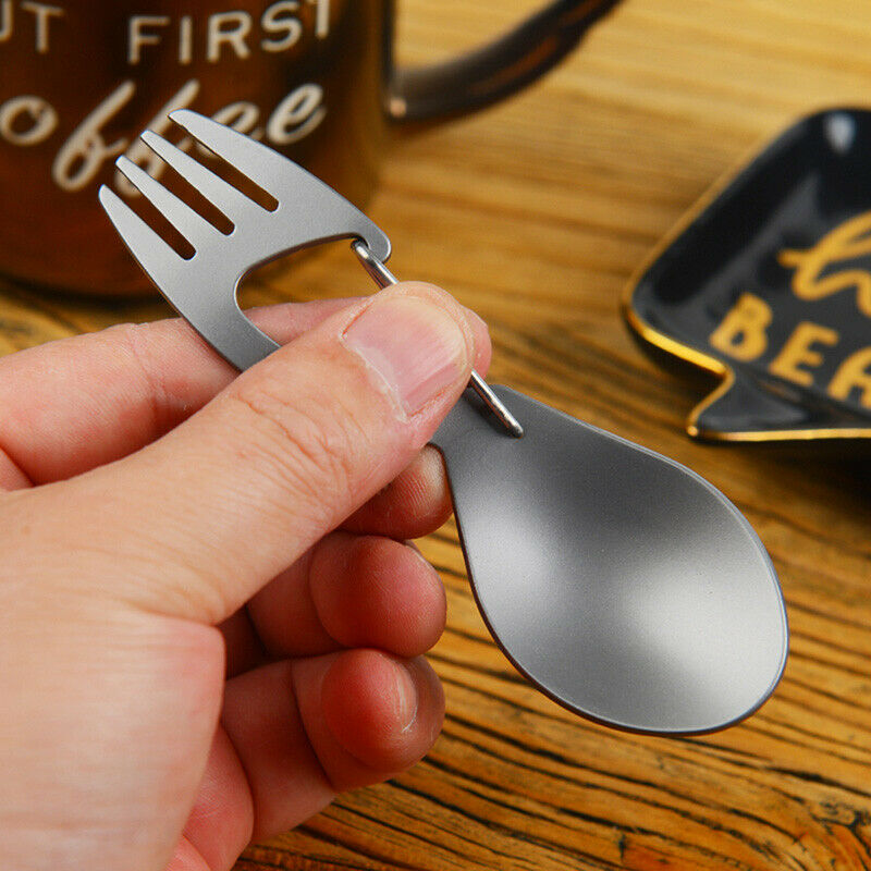 Outdoor Camping Picnic Stainless Steel Fork Spoon Tableware Ultralight Useful WQ