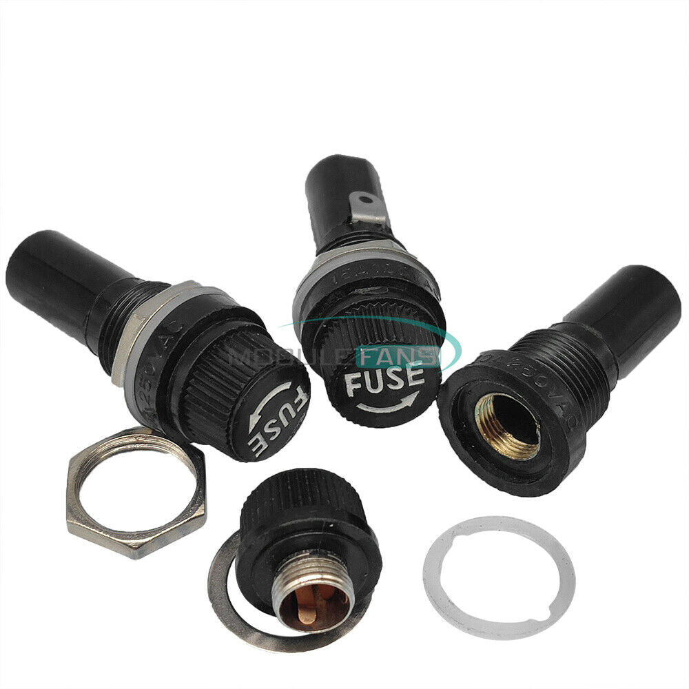 5x Panel Mounted Screw Glass 6x30mm Fuse Holder Bolt-On Car/Truck/Boat 12V-24VDC