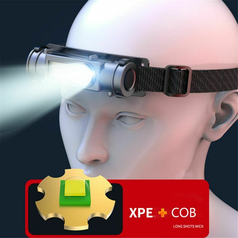 Magnetic Head-mounted Flashlight Cycling Headlight Head Torch Headlamp