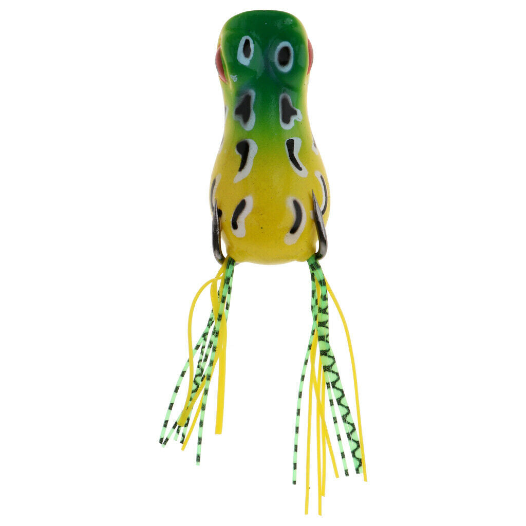 Topwater Frog Fishing Lure Soft Artificial Crankbaits Hook Baits Green C