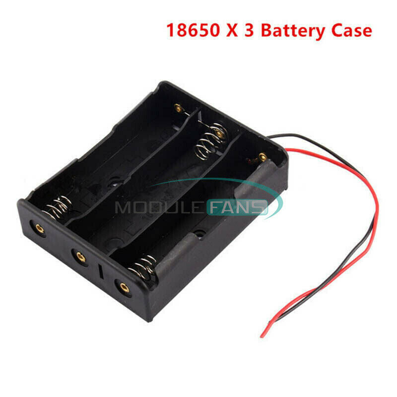 3X 3 Slots 18650 DIY batteries Storage Plastic Case Box Holder with Leads Wire