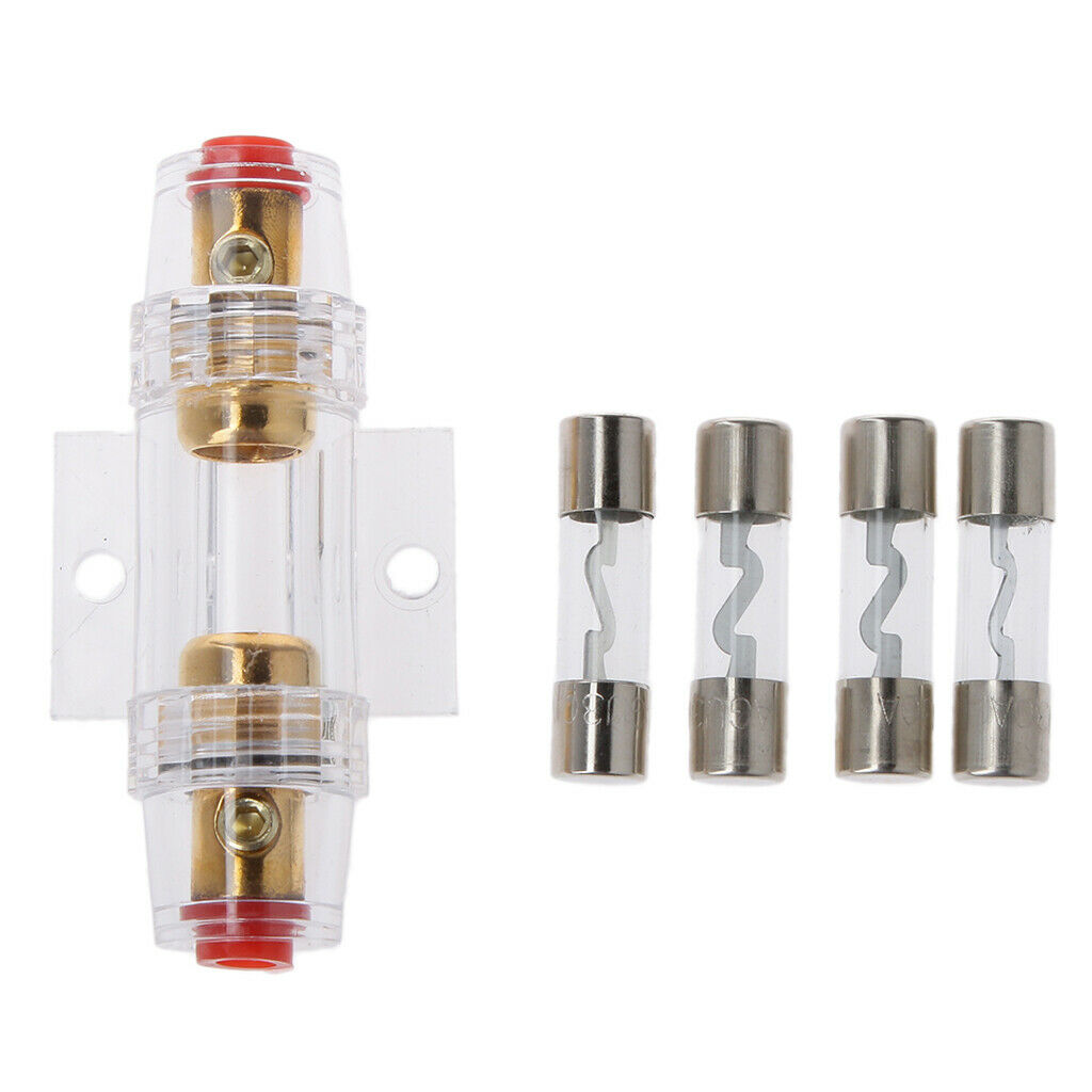 Car Audio Stereo AGU Fuseholder Box 4/8 Gauge Wire with 4pcs 30 AMP