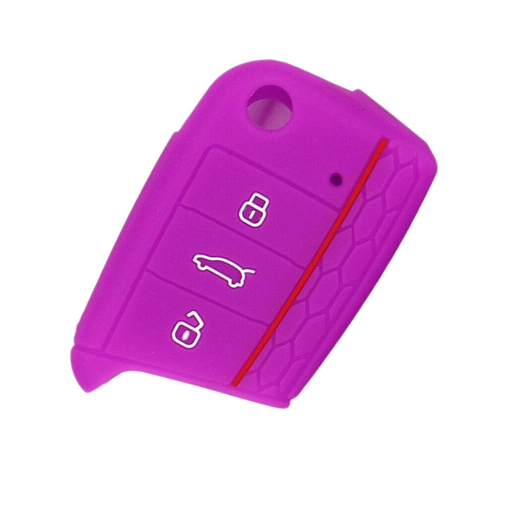 Flod Key Silicone 3Buttons Protective Case Cover for Volkswagen 2017 Purple