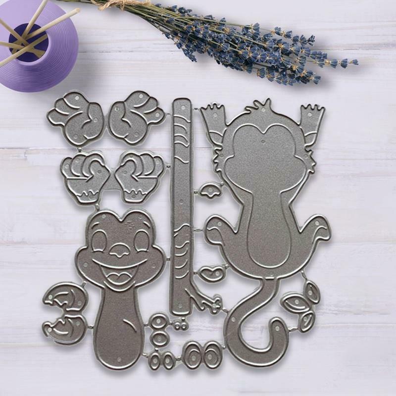 Cute Monkey Embossing Carbon Steel Printing Cutting Die Mold for Scrapbooking