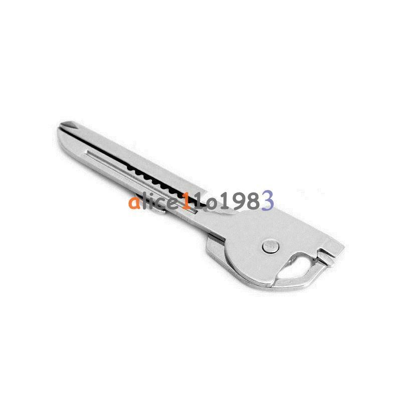 6-in-1 Utili Key Tool Keyring Keychain Multifunction Stainless Steel Key AL