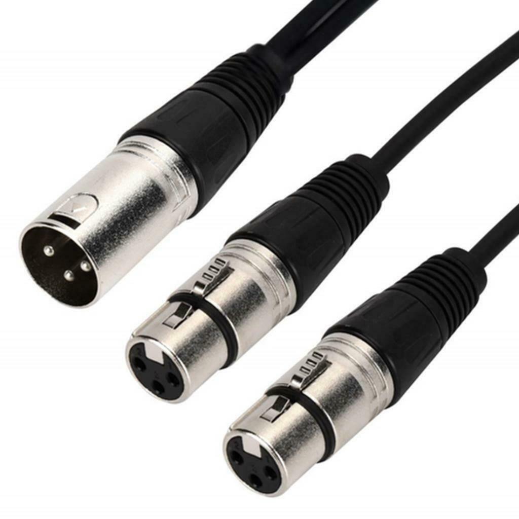 Splitter Cable Female To Dual XLR Male Y 3-Pin Balanced Microphone Line