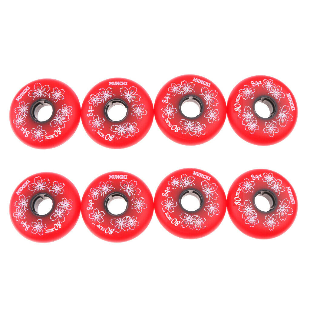 8X INLINE SKATE WHEELS INLINE ROLLER HOCKEY FITNESS SKATE REPLACEMENT WHEELS