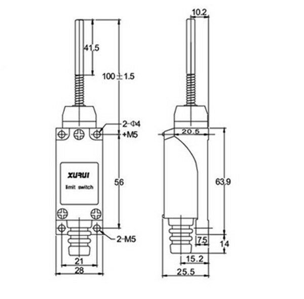 (1)XZ-8/122 NO+NC Micro Limit Switch SPDT Cross Roller Plunger Type 5A 250VAC