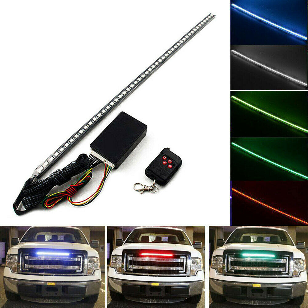 7 Color 48LED RGB Knight Rider Scanner Flash Car Strobe Lights Kit Strip 22Inch