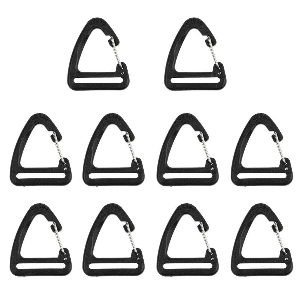 10x Plastic Buckles Hook Climbing Carabiner Hanging Keychain Link Strap 25mm