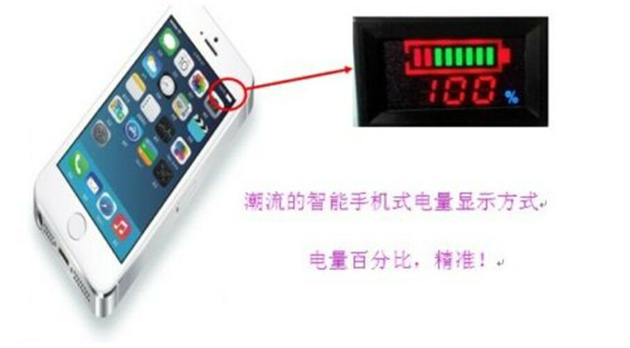 12V Digital LED Acid Lead Batteries Indicator Battery Capacity Tester Voltmeter