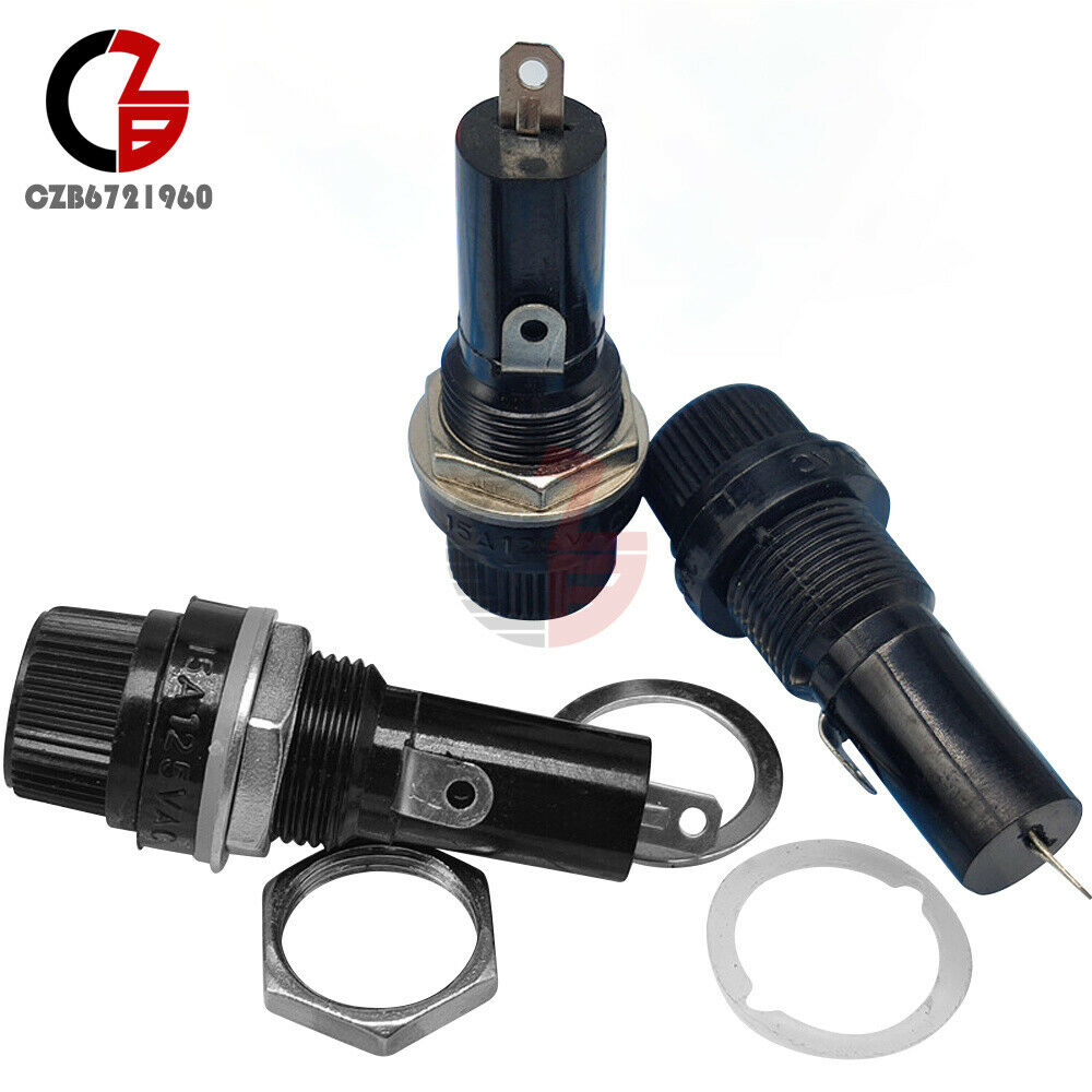 2Pcs Screw Cap Panel Mounted 6x30mm Fuse Holder AC 250V/10A New