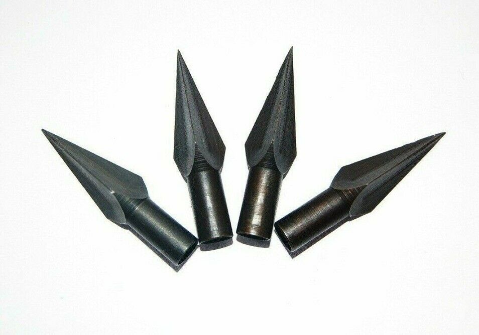 6X Arrowhead Broadhead Tip Point Wooden Carbon Arrow Bow Shaft Archery Hunting
