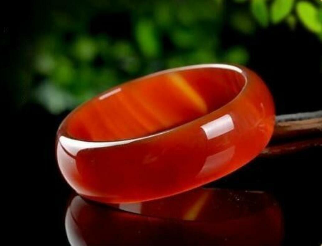 100% Natural 60mm-62mm Red Wide agate Bangle Bracelet Handmade AAA