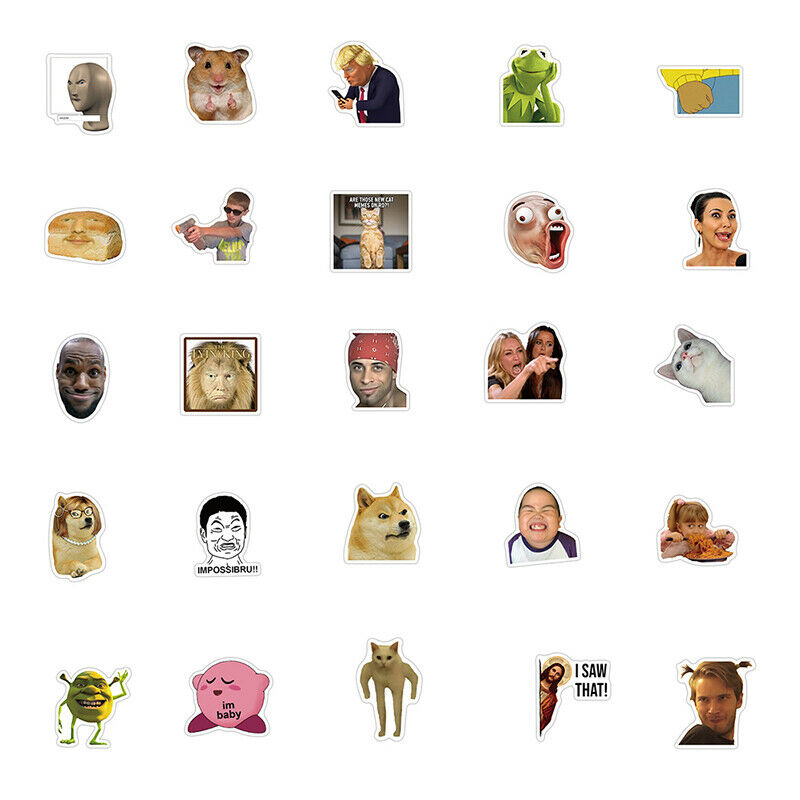 50Pcs Fashion Expression Stickers Guitar Skateboard Decals Stationery Kids T SJ